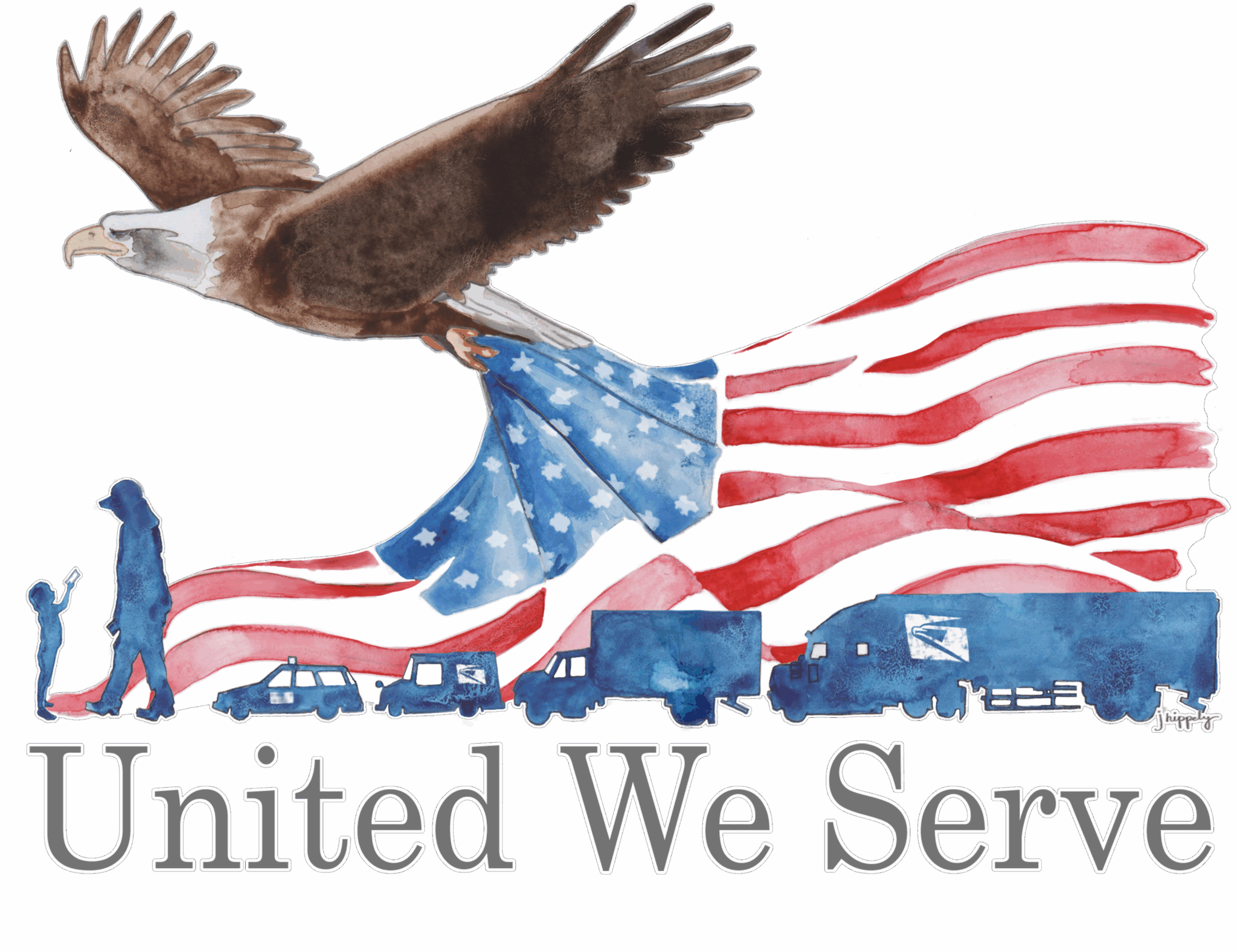 UNITED WE SERVE TSHIRTS 100 DONATED TO POSTAL EMPLOYEE RELIEF FUND